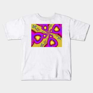 Floating Fractal Hearts Kids T-Shirt